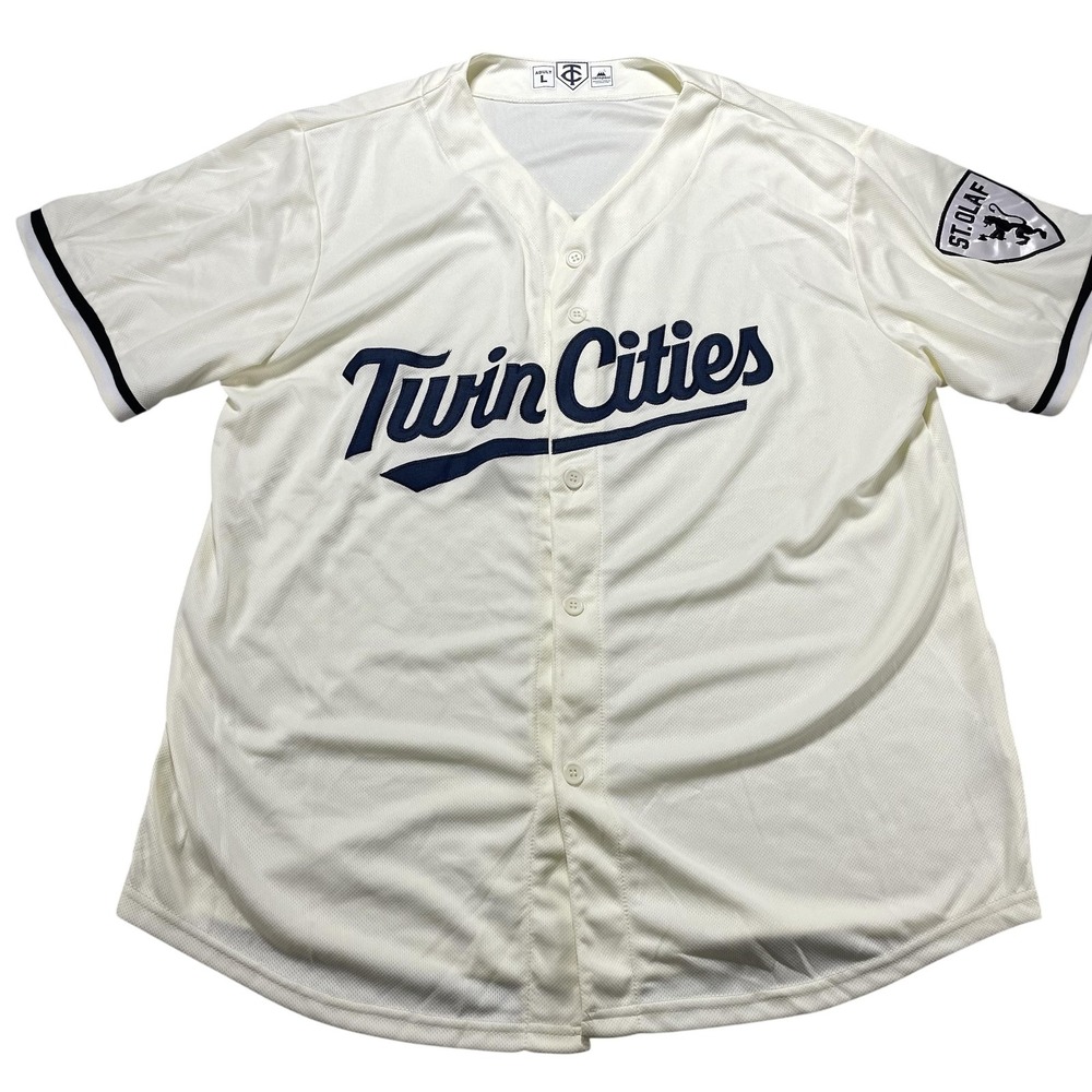 St. Olaf Jersey Mens Large White NCAA Baseball Cotopaxi Twin Cities Button